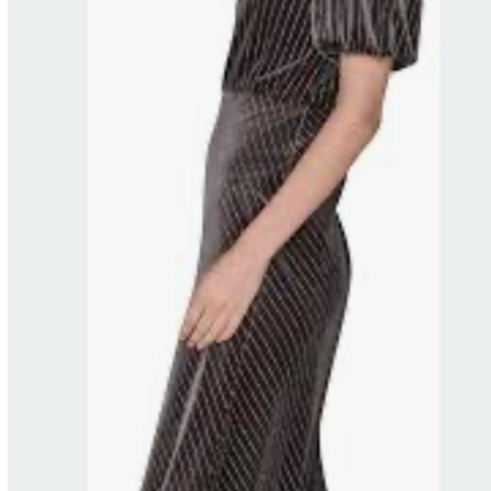 Karl Lagerfeld  Black and pin Striped velvet dress